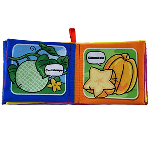 Sunward 2018 Soft Book for Babies Fabric Activity Crinkle Cloth Books,Handmade Educational Toys for Baby (Fruits) - Thumbnail 2