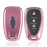 Btopars Pink Soft Smart Remote Key Case Cover Fob for 2016 2017 2018 Chevrolet Malibu Camaro Cruze Traverse Spark Sonic Volt Bolt