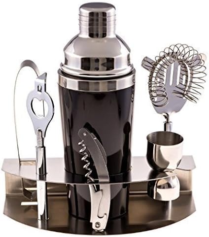 Bartender Kit with Ice Bucket, Double Walled Shaker, Stand, Recipes Ebook & Gift Box Included - Cocktail Shaker - Cocktail Shaker Set - Bar Set - 100% Stainless Steel - Coctelera