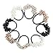 Twdrer 8Pcs Plastic Hair Rope,Pearls Beads Hair Band Hair Headband Ponytail Holder, Hair Accessories For Girl Women