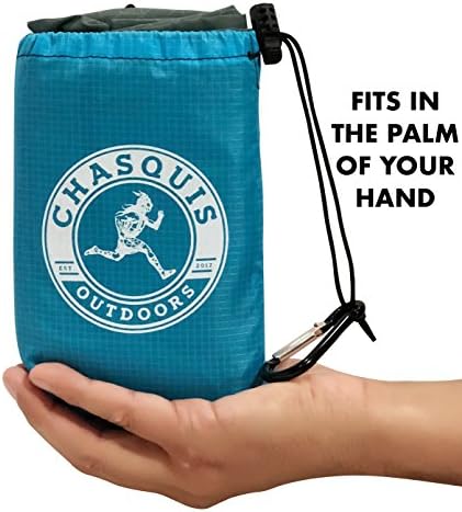 Compact Outdoor waterproof pocket blanket - 152cm x 140cm, Quality Rip Stop Nylon, Durable, Best Waterproof Mat, includes 4 Anchor Loops, 4 pockets, 4 stakes - rain guard, camping tarp
