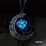 Bangood Charming Moon Heart Glow in the Dark Necklace Delicate Jewelry Unique Chain?Dark blue