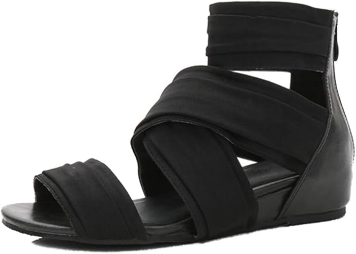 Amazon Kanna ブーツサンダル グラディエーター サンダル レディース 大きいサイズ 小さいサイズ グラディエーター ローヒール ペタンコ ブーツサンダル 3e 歩きやすい ウェッジソール ウエッジソール フラットシューズ 25cm Kanna ファッションサンダル