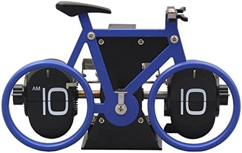 Luckly Shop 1234 Bicycle Flip Clock, KABB Old Fashioned Flip Clock Retro Clock Bicycle Clock Flip Down Clock Travel Clock-Dual Gear Operated (Blue)
