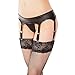 Black Elastic Underwear Suspender Belt with 6 Straps Size L