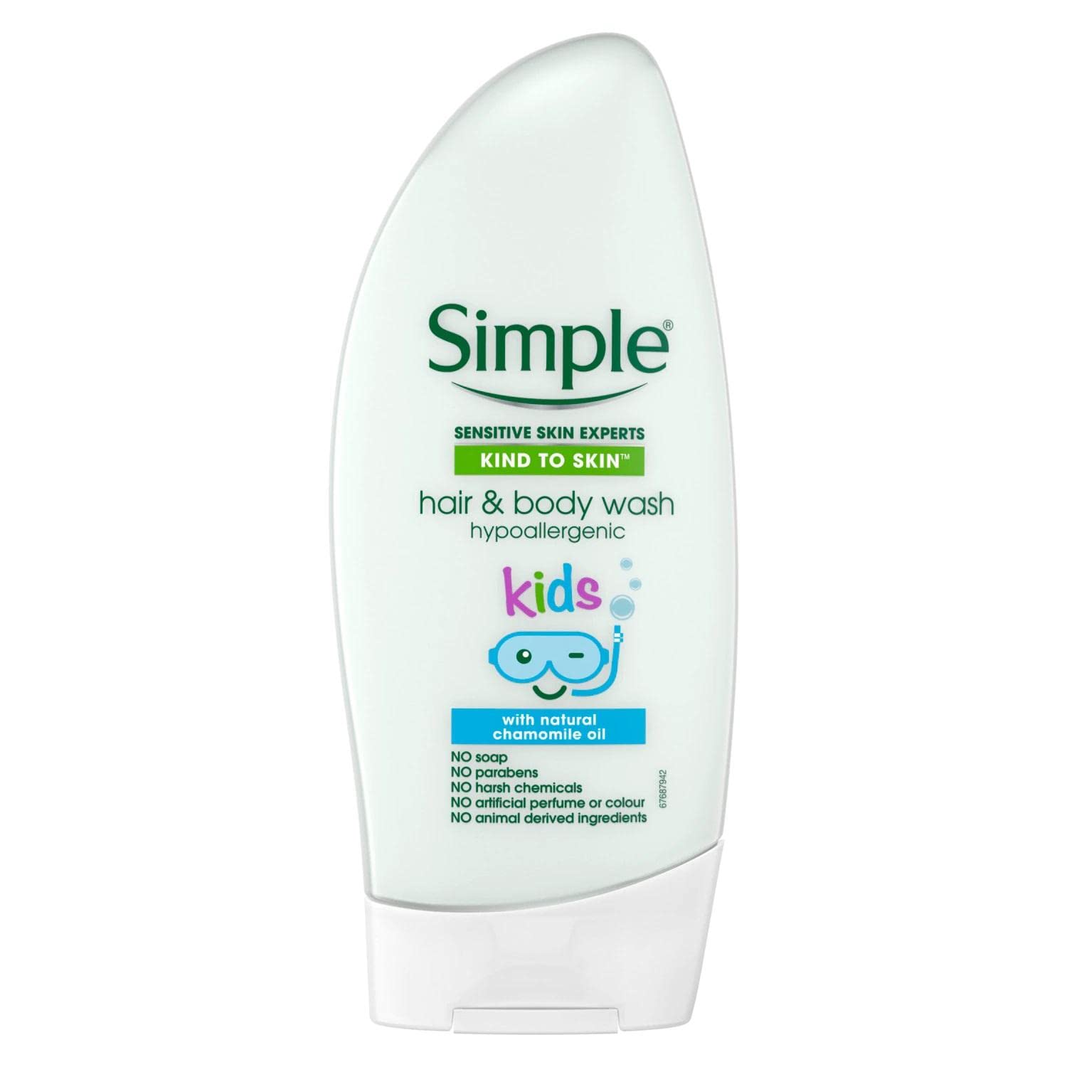 Simple Kind to Skin Kids Hypoallergenic Hair & Body Wash with chamomile oil shampoo for kids 500 ml