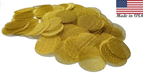 GRIMM 100 Brass Tobacco Pipe Bowl Screens - 3/4" (.75) For Smoking Pipes