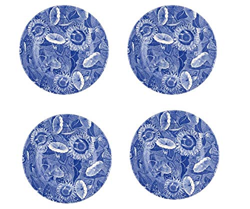 Spode Blue Room Sunflower 8 Inch Salad Plates Set of 4
