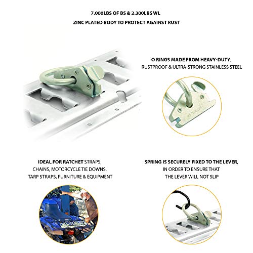 AFA Tooling E Track O Ring Tie Down Anchors 12Pack 7.000lbs BS Stainless Steel E Track Tie