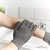 Temple-Spring-Bamboo-Exfoliating-Wash-Gloves-Eco-Exfoliator-Mitt-Natural-BathShower-Scrub-Body-Exfoliation-Hand-Mitten-Beauty-ScrubsLoofah-Ingrown-HairDead-Skin-Remover-Grey Exfoliating Gloves - Bamboo Shower Gloves - Bath and Body Exfoliator Mitts - Scrubs away Ingrown Hair and Dead Skin…