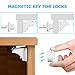 Toplus 12 Locks Magnetic Baby Safety Locks with 2 Magnetic Keys, for Cabinet Drawer ChildProof Safety Table Locks, Super-3M Adhesive--No Drilling or Screws Needed, Invisible Design, White