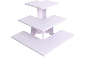 HAOWUJIN 3 Tier Corner Retail Display Stand Portable Product Shelves, White Store Retail Display Stand, Cupcake Stand, Candle Tumbler Display Rack for Craft Shows, Trade Shows, Farmers Market