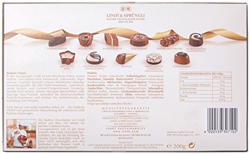 Lindt Schokolade - Pralinen Für Kenner Classic | 200 g | Schachtel mit 20 Pralinen in 11 köstlichen Sorten mit und ohne Alkohol | Pralinengeschenk | Schokoladengeschenk – Bild 3