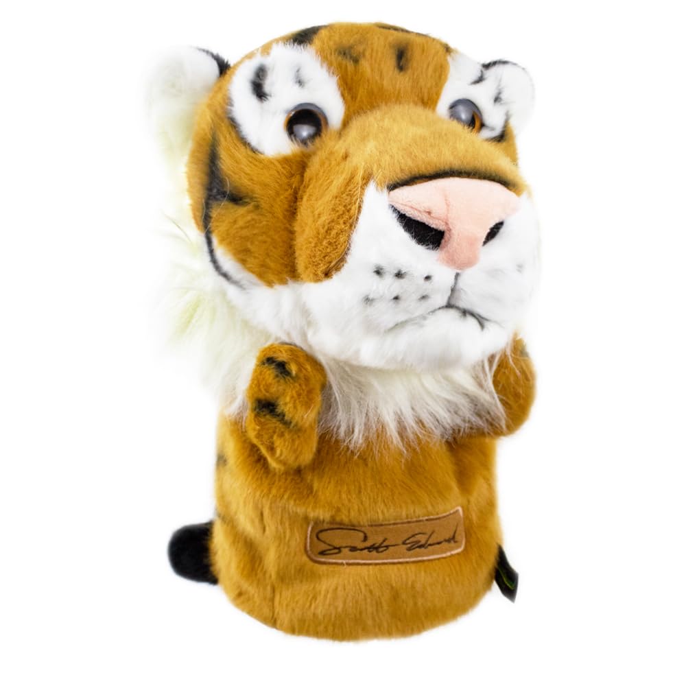 Scott Edward Yellow Tiger Golf Head Cover, Fit Driver Wood(460cc),Plush Fabric, Smooth and Soft Touch Feeling,Animal Shape