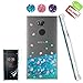 Sony Xperia XA2 Ultra Case with HD Screen Protector for Girl Woman, Atump Cute Glitter Quicksand Liquid Sparkle Bling Clear Soft Case for Sony Xperia XA2 Ultra Blue