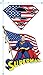 Superman Logo S Shield American Flag Paint T Shirt & Stickers (XX-Large)
