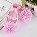 Creazrise Toddler Kid Baby Girl Chiffon Flower Elastic Band Newborn Walking Shoes (S:0-6 Month, Pink)