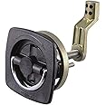 Perko 0932DP1BLK Flush-Mount Non-Locking Latch with Offset Cam Bar and Flexible Polymer Strike for 1-1/8" to 2" Hole - Black