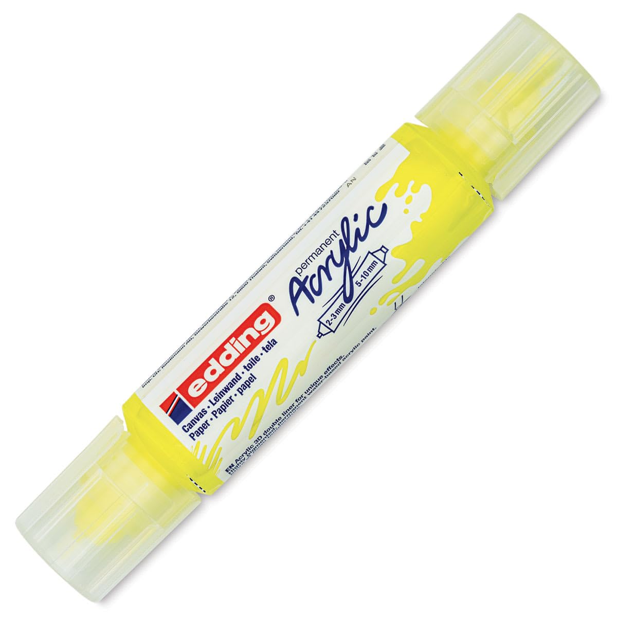 edding 5400 acrylic 3D double liner - neon-yellow - 1 acrylic colour tube - 2 nozzles 2-3,5-10mm - acrylic paint for canvas, painting boards and wood - waterproof acrylics in artist-quality colours