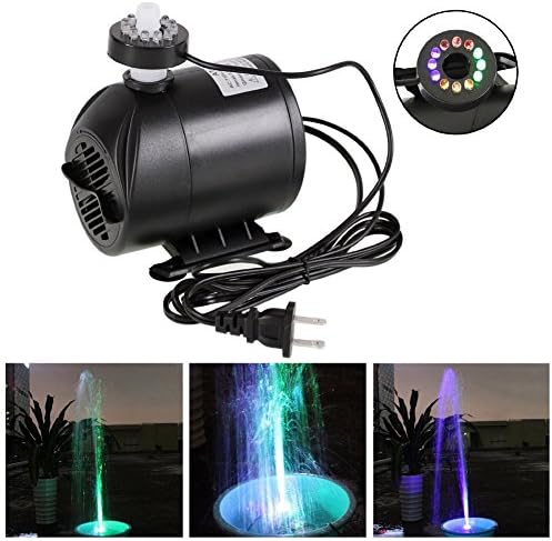 US Plug 5w 800L/H 270GPH Submersible Water Pum 12 Color LED Light for Aquarium Hydroponics Mini Electric Submersible Waterpump -All U Need