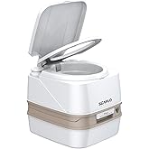 SEAFLO 12L Premium Portable Travel Toilet - 3.2 Gallon Waste Tank, 2.6 Gallon Fresh Water Tank, Manual Flush, Camping RV Trav