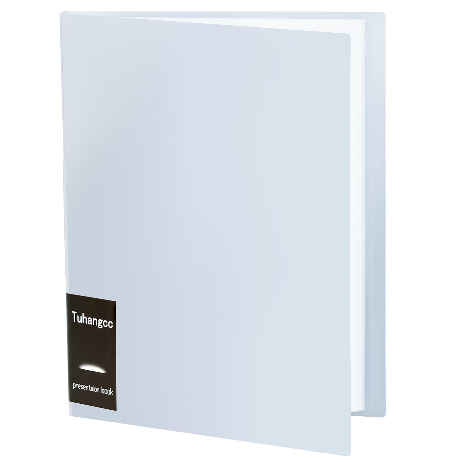 Photo 1 of Tuhangcc Binder with Plastic Sleeves 8.5x11 20-Pocket - Heavy Duty Art Portfolio Folder with Clear Sheet Protectors,Displays 40Pages, Presentation Book,Document Organizer(Light Grey)