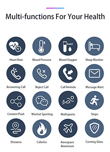 AutumnFall Smart Watch Bluetooth Wireless Earphone Blood Pressure Heart Rate Monitor Call Reminder Multiple Sports Modes (Silver) - Thumbnail 4