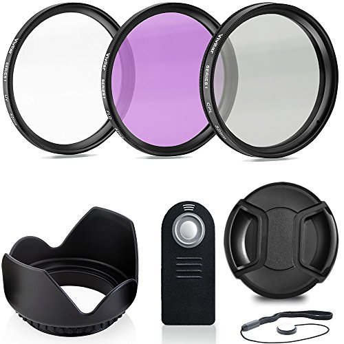 DEALS NUMBER ONE Professional 55MM Lens Filter Accessory Kit + Wireless Remote Control, 8 Piece Lightweight, Compact Accessories for Nikon