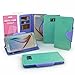 Galaxy S6 Case - Cellto Premium Wallet with HD Screen Protector [Dual Magnetic Flap] Diary Cover/w ID Pocket Top Quality & Stand in Multiple Angles + Life Time Warranty - Mint/Lavender