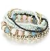 Besteel 7 PCS Boho Jewelry Beaded Bracelets for Women Men Link Wrist Stretch Chain Bracelet Set 3 Colors