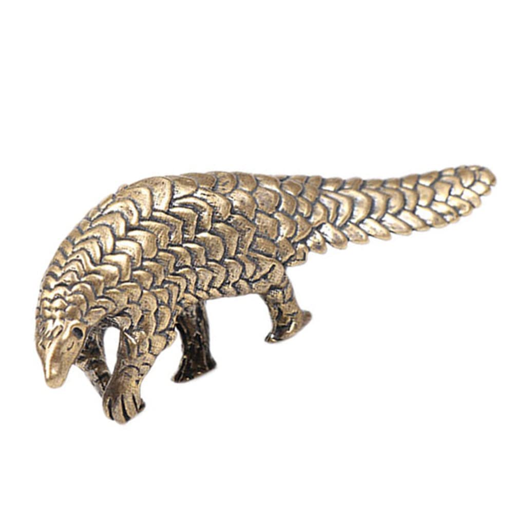 Brass Pangolin Figurine Statue Figurines Animal Sculpture Collectibles for Luck Success Housewarming Congratulatory