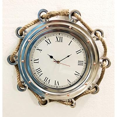 16" Antique Marine Jute Rope Ship Porthole Clock Nautical Wall Clock Home Decor 51O2rdm%2BZIL. SS400