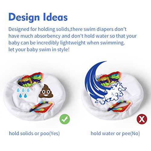 Free Swimming Baby Reusable Absorbent Swim Diaper Four Size for Your Choice (XL, White+Blue) - Thumbnail 3