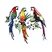 Collections Etc Hand-Painted Tropical Parrot Trio Wall Art Decor 22.25