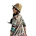 NPLE-Lady Panama Colorful Women Striped Foldable Straw Hat Beach Summer Sun