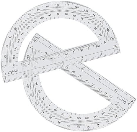 6-Inch Clear Plastic Semicircular Protractors Geometry Math 180 Degrees Protractors