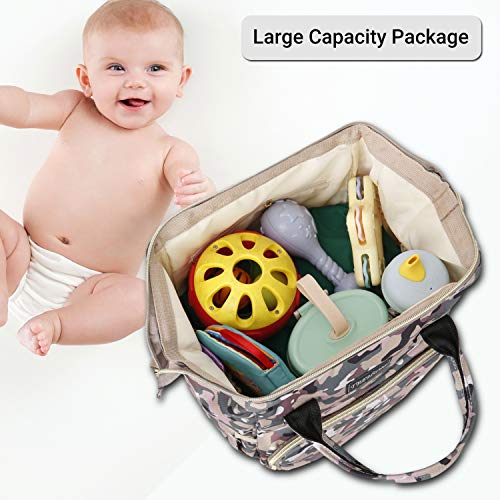 MultiFunction Camo Baby Boy Diaper Bag for Dad Mum, Large Capacity