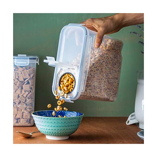Cereal-Storage-Containers--3Pcs-Set-Plastic-Food-Storage-Containers--Practical-Cereal-Dispenser--Food-Grade-and-BPA-Free--Durable-and-Easy-to-Use--Ideal-for-Cornflakes-Flour-Storage nuovva Cereal Storage Containers – 3Pcs Set Plastic Food Storage Containers – Practical Cereal Dispenser – Food Grade…