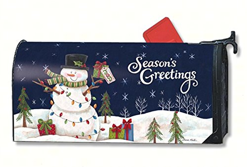 MailWraps Snowman Lights Mailbox Cover #01240