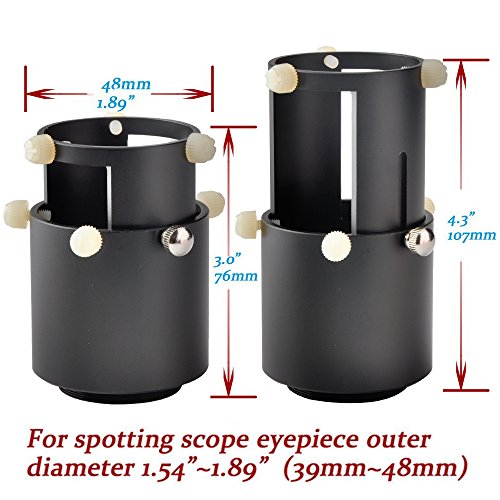 Landove Spotting Scope Camera Adapter-For DSLR Camera Connect to Spotting Scope with Eyepiece 1.54"-1.89" (39mm to 48mm)-Allow Your Scope a Long Range Telephoto Zoom Lens - Thumbnail 3