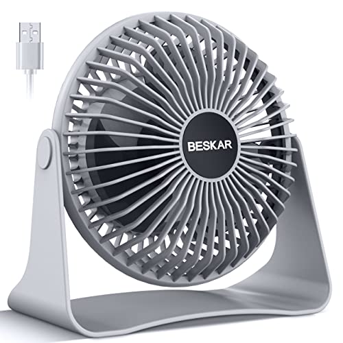 BESKAR USB Small Desk Fan, Portable Fans with 3