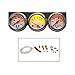 Enshey Autogage White Console Chrome Oil/Volt/Water Gauge 50mm DC 12B(V) Electric Water Temp + Oil Pressure + Volt Voltage Meter Car Gauge 3 in 1 Car Motorcycle Triple Gauge Kit (White)