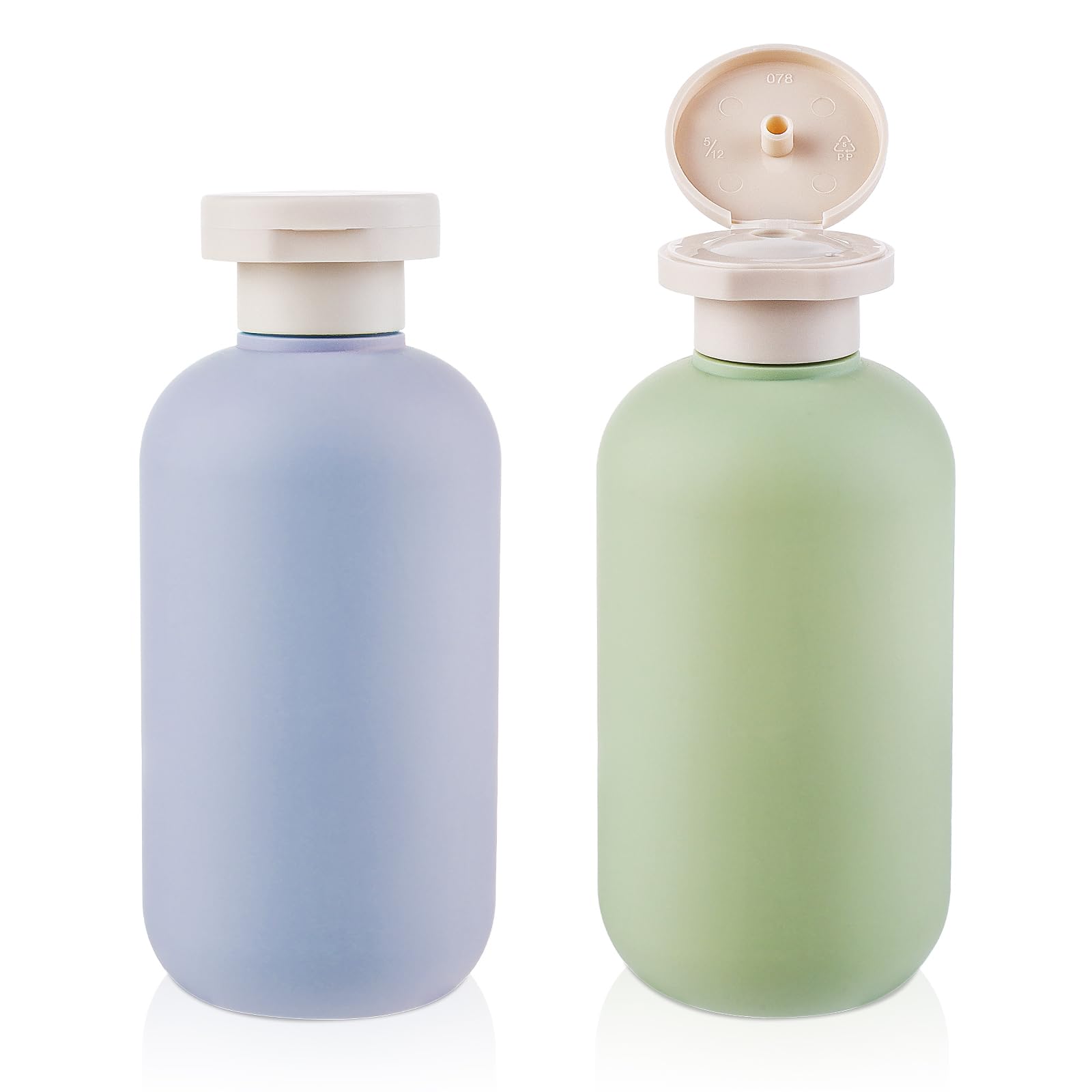 WLLHYF Squeeze Bottles 2 Pack 200 ML Refillable Plastic Travel Containers Empty Bottles With Disc Top Flip Cap Travel Accessories for Shampoo Creams Lotion Conditioner — image 1