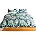 SUSYBAO Botanical Duvet Cover King 100% Cotton Tropical Plant Duvet Cover 3 Pieces Set 1 Green Banana Leaves Duvet Cover with Zipper Ties 2 Pillowcases Luxury Soft Tropical Botanical Bedding Set Comfy