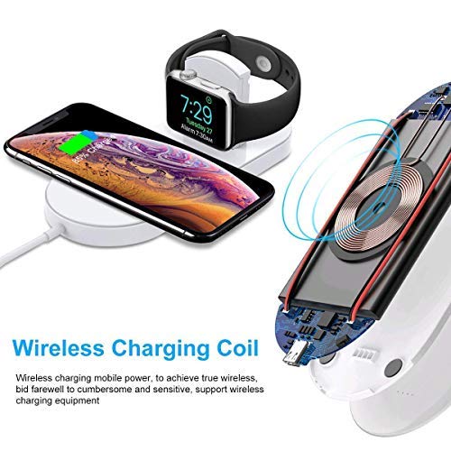 Wireless Charger for Apple Watch Wireless Fast Charging Pad, 2 in 1 Stand Charging Pad Compatible with Apple Watch Series 1/2/3,iPhone XR/XS Max,Samsung Galaxy Note 8/S8 Plus/S7 Edge & Qi-Enabled Phone (Beige)
