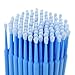 200pcs Eyelash Extension Microbrush Disposable Tattoo Makeup Brushes Cotton Swabs Stick with Plastic Handle, Blue