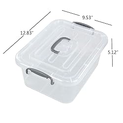 Kekow 2-Pack Clear Storage Latch Box, Plastic
