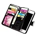 Joopapa iPhone 7 Case, iPhone 7 Wallet case, Pu Leather Magnet Stand Wallet Credit Card Holder Flip Case Cover Built-in 9 Card Slots Case for Apple iPhone 7 (Black)