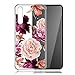 Huawei P20 Case, Huawei P20 Case with flowers, BAISRKE Slim Shockproof Clear Floral Pattern Soft Flexible TPU Back Cove for Huawei P20 [Purple Pink]