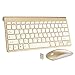 Keyboard & Mouse Combos, URCO Ergonomic Wireless 2.4G Ultra Slim Keyboard and Portable Mouse for Gaming and Working (Gold)